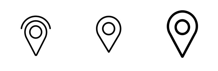 Poster - Different variations of location icons showcasing unique designs and styles in a simplified line art format