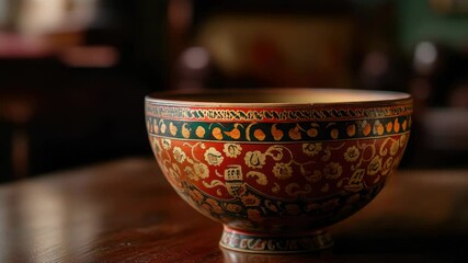 Poster - A close-up shot of a bowl on a table with various contents
