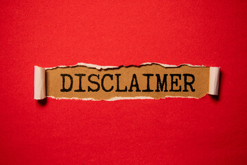 Poster - paper with the words DISCLAIMER written on it