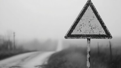 Aufkleber - A classic road sign in black and white, great for use in various contexts where simplicity and contrast are key
