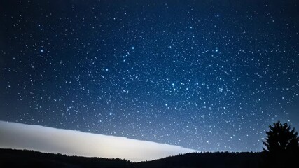 Poster - A starry night sky reflected in a calm lake, great for nature and astronomy concepts