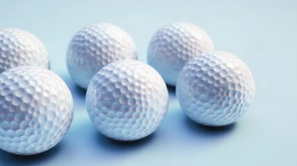 Poster - A collection of golf balls sitting on a bright blue surface, ideal for sports or equipment themes