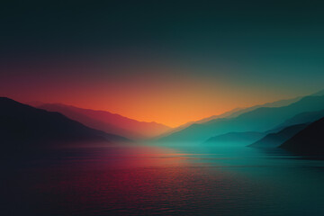 Wall Mural - Gradient Landscape created with Generative AI Technology, ai, generative