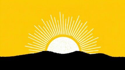 Poster - Sunrise over a simple mountain range.