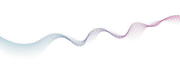 Leinwandbilder - Flowing Dot Wave halftone gradient pattern on transparent background	
