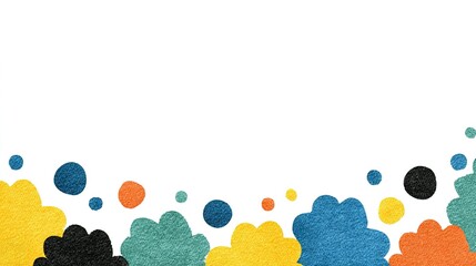 Poster - Colorful abstract shapes on a white background.