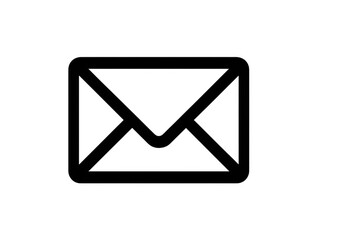 Poster - Simple black outlined email icon isolated on a transparent background, perfect for digital communication visuals
