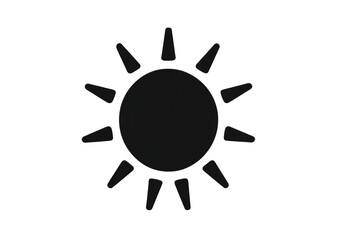 Aufkleber - Black sun icon glowing against transparent backdrop, symbolizing weather design or summer graphic element