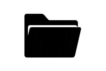 Poster - Digital black folder icon representing data storage, set against transparent backdrop for seamless design integration