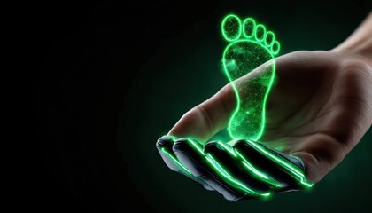 Aufkleber - A hand holding a foot with a green glow