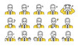© KatoSaori - シニア世代の男性経営者の表情アイコンセット