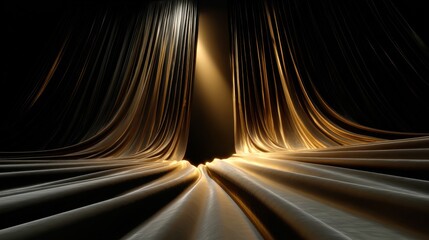 Aufkleber - A long, dark, and narrow tunnel with a light shining through it