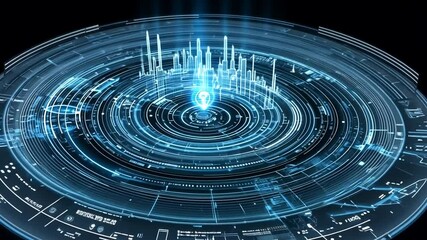 Poster - Futuristic digital interface display