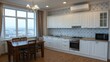 © Rachele - Stylish kitchen with city views and dining area.