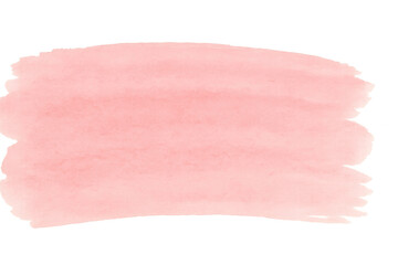 Poster - Soft pink watercolor brush stroke creating a textured and artistic element with transparent background