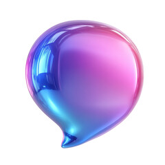 Poster - A glossy speech bubble shimmering with vibrant hues representing modern on transparent background