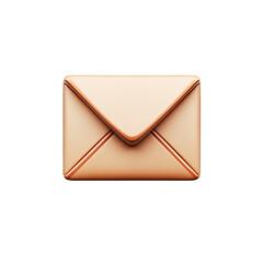 Aufkleber - A gleaming copper envelope a symbol of awaited news and heartfelt on transparent background