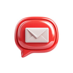 Aufkleber - New mail notification alert in a vibrant speech bubble symbolizing on transparent background