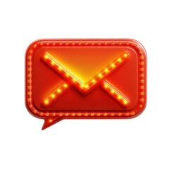 Aufkleber - Glowing neon email icon a symbol of connection and digital communication on transparent background