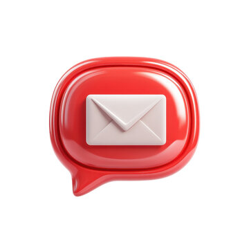 New mail notification alert in a vibrant speech bubble symbolizing on transparent background