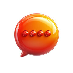 Poster - An animated chat bubble in fiery sunset tones suggesting pending messages on transparent background