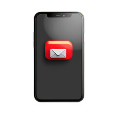 Aufkleber - A glowing email icon on a modern smartphone signaling instant connection on transparent background