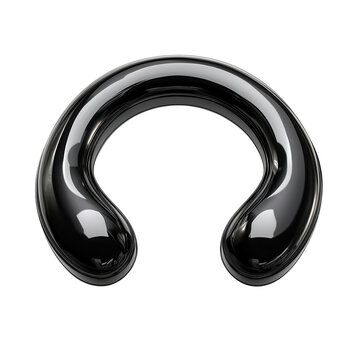 Gleaming chrome collar modern minimalist design showcasing sleek lines and on transparent background