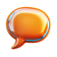 Aufkleber - Expressive glossy orange speech bubble icon against a dark backdrop on transparent background