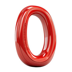 Poster - A bold red number zero in striking design symbolising beginnings and on transparent background