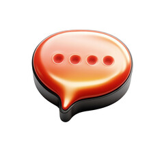 Aufkleber - A glossy orange speech bubble with ellipses signifying a message in on transparent background