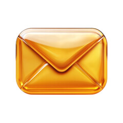 Aufkleber - Golden email icon hinting at correspondence and connection on a black on transparent background