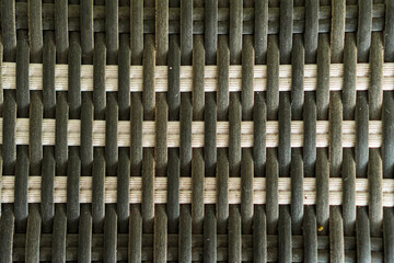 Poster - Detailed close-up reveals a woven texture. Interlaced strands create an abstract design, the neutral hues making it versatile for backgrounds and designs that need natural warmth.