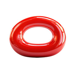 Poster - A vibrant glossy red donut shaped object a symbol of sweetness and on transparent background