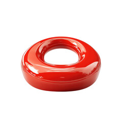 Poster - A glossy red donut tempting and inviting rests dramatically against a on transparent background