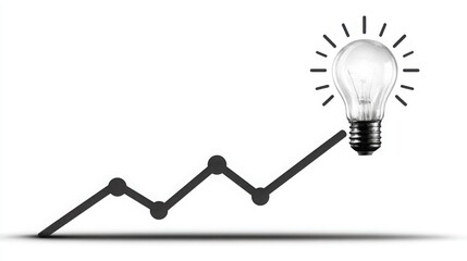 Poster - Comprehensive innovation metrics icon concept displaying a line graph with spark icons for in-depth business analysis