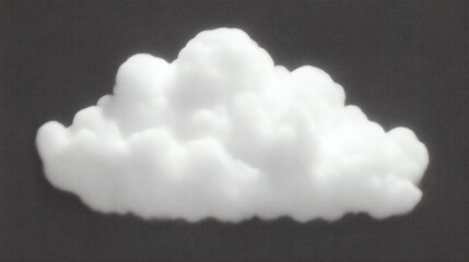 Poster - Single White Cloud  Dark Gray Background  Soft Lighting  High Resolution Photo