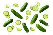 © No background - Whole mini cucumber isolated on transparent background delivers crisp freshness to spa-water branding