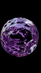Poster - A mesmerizing sphere of flowing purple liquid with reflective metallic sheen on a black backdrop. Fluid forms captivating waves and swirls across surface.