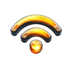 Poster - Golden Wi Fi signal glowing with connection a beacon of modern on transparent background