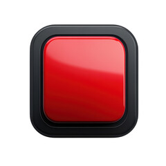 Poster - An urgent bright red button evokes feelings of alarm ready to be pressed on transparent background
