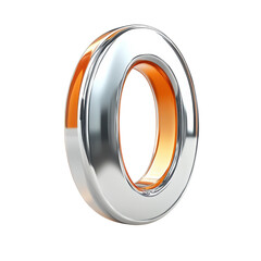 Aufkleber - Gleaming chrome number zero radiates a modern elegance against a pure on transparent background