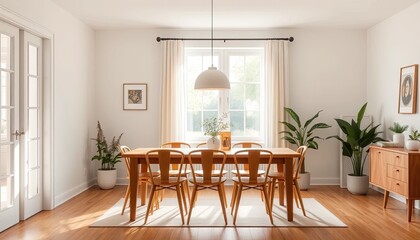 Aufkleber - Bright Minimalist Dining Room Interior Design