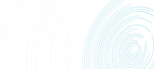 Aufkleber - Blue white round lines abstract futuristic tech banner. Minimal abstract background with smooth blue spiral lines for modern, tech, or futuristic design