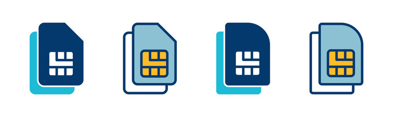Poster - Sim card icon vector isolated on white background. Mobile slot icon. Mobile cellular phone sim card chip.