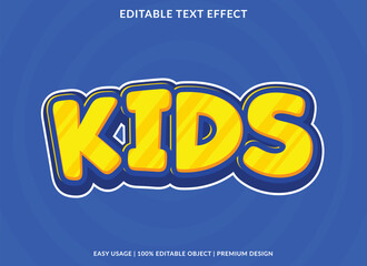 Poster - kids text effect template design with 3d style use for business brand and logo