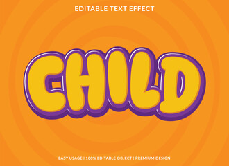 Fototapete - child text effect template design with 3d style use for business brand and logo