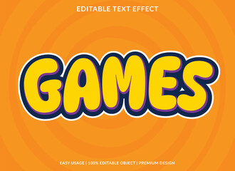 Fototapete - games text effect template design with 3d style use for business brand and logo