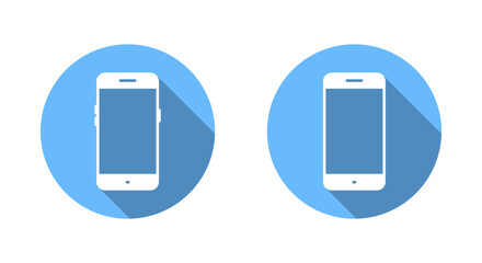 Poster - Mobile phone icon with long shadow. Smartphone, cellphone sign symbol
