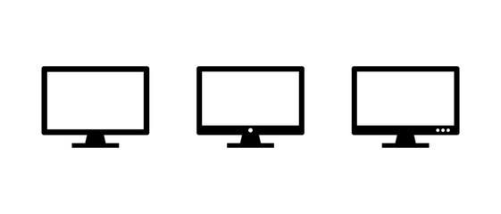 Poster - Display monitor icon set in generic style. Computer desktop screen sign symbol