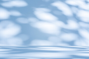 Leinwandbilder - Wall interior background, studio and backdrops show products. with soft light shadow from window color blue and white. background for text insertion and presentation of product	